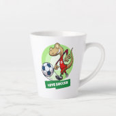 Schattigee Gecko Love Voetbal Funny Voetbalspeler  Latte Mok (Rechts)