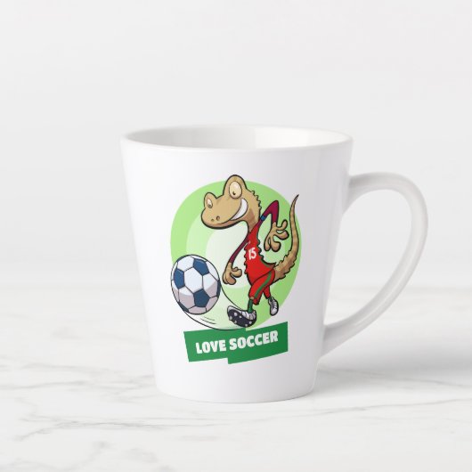 Schattigee Gecko Love Voetbal Funny Voetbalspeler  Latte Mok (Rechts)