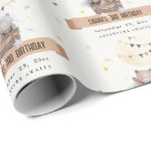 Schattigee gedempte Teddy heteluchtballon Kids Ver Cadeaupapier (Rol Hoek)