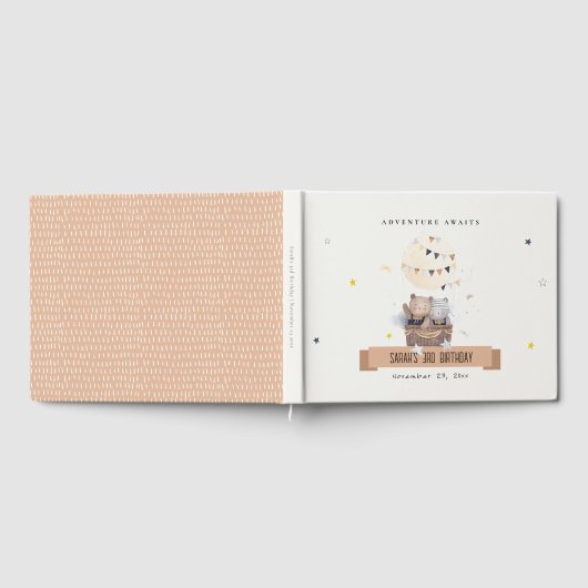 Schattigee gedempte Teddy heteluchtballon Kids Ver Gastenboek (Volledig)