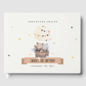 Schattigee gedempte Teddy heteluchtballon Kids Ver Gastenboek (Voorkant)