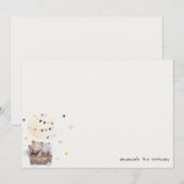 Schattigee gedempte Teddy heteluchtballon Kids Ver Notitiekaartje (Voorkant / Achterkant)