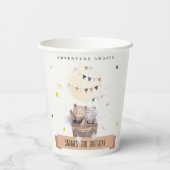 Schattigee gedempte Teddy heteluchtballon Kids Ver Papieren Bekers (Achterkant)