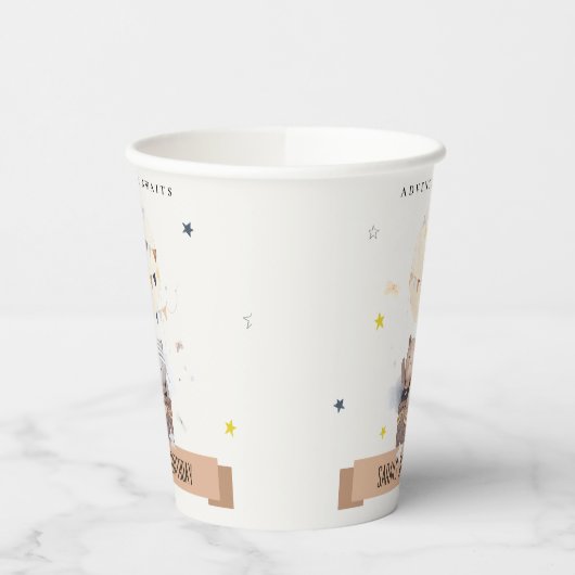 Schattigee gedempte Teddy heteluchtballon Kids Ver Papieren Bekers (Links)