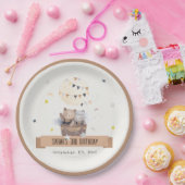 Schattigee gedempte Teddy heteluchtballon Kids Ver Papieren Bordje (Feest)