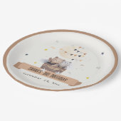 Schattigee gedempte Teddy heteluchtballon Kids Ver Papieren Bordje (Gekanteld)