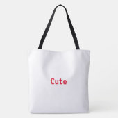 Schattigee Gedrukte Rode Kleur Creëer eigen Tekst  Tote Bag (Achterkant)