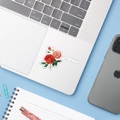 Schattigee gedurfde  bloemen ontstaan en glanzen c sticker (Laptop met iPhone)