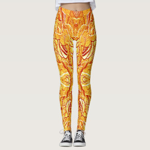 Schattigee geel getextureerde "Ratti_Creative_Arts Leggings
