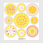 Schattigee Geel Glimlachende Zonneschijn Vinyl Sti Sticker (Vel)