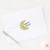 Schattigee Geel Moon Lover Geometrische Moon Ronde Sticker (Envelop)