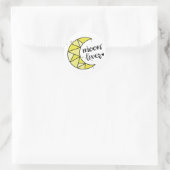 Schattigee Geel Moon Lover Geometrische Moon Ronde Sticker (Tas)