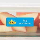 Schattigee geel onderzeese vis cartoon gepersonali labels (Aangebracht)