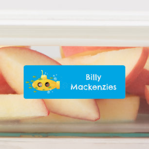 Schattigee geel onderzeese vis cartoon gepersonali labels