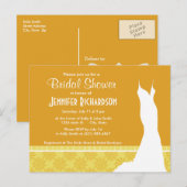 Schattigee geel Oranje werveling Uitnodiging Briefkaart (Voorkant / Achterkant)