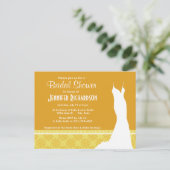 Schattigee geel Oranje werveling Uitnodiging Briefkaart (Staand voorkant)