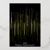 Schattigee geest "Boe!" Halloween design met vleer Folie Uitnodiging (Achterkant)