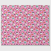 Schattigee geest die een boek leest Halloween Roze Cadeaupapier (Vlak)