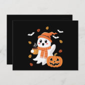 Schattigee geest Drink ijskoffie Halloween Briefkaart (Voorkant / Achterkant)