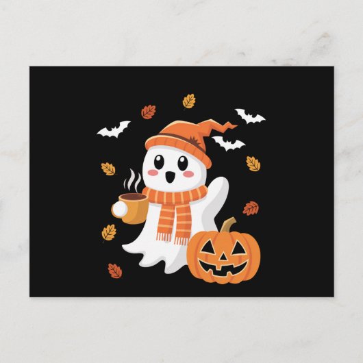 Schattigee geest Drink ijskoffie Halloween Briefkaart (Voorkant)