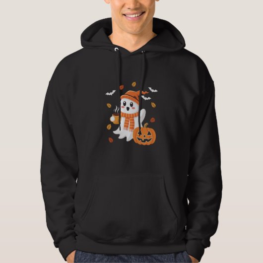 Schattigee geest Drink ijskoffie Halloween Hoodie (Voorkant)