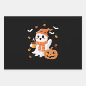 Schattigee geest Drink ijskoffie Halloween Inpakpapier Vel (Voorkant)