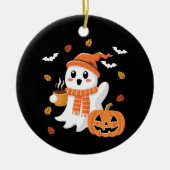 Schattigee geest Drink ijskoffie Halloween Keramisch Ornament (Voorkant)