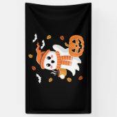 Schattigee geest Drink ijskoffie Halloween Spandoek (Verticaal)