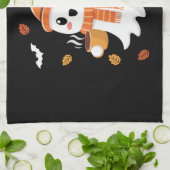 Schattigee geest Drink ijskoffie Halloween Theedoek (Gevouwen)