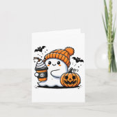 Schattigee geest Drink koffie Halloween koffielief Kaart (Voorkant)