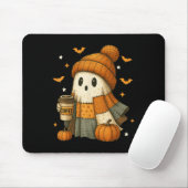 Schattigee geest Drink koffie Halloween Patchwork  Muismat (Met muis)