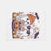 Schattigee geest Drink koffiegrappig Halloween-kos Fleece Deken (Voorkant (Horizontaal))