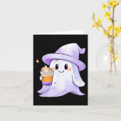 Schattigee geest Drink koffiepaar Halloween Coffee Kaart (Gele Bloem)