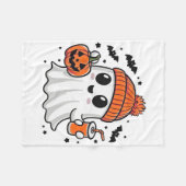 Schattigee geest Drink pompoensap Halloween Ghost Fleece Deken (Voorkant (Horizontaal))