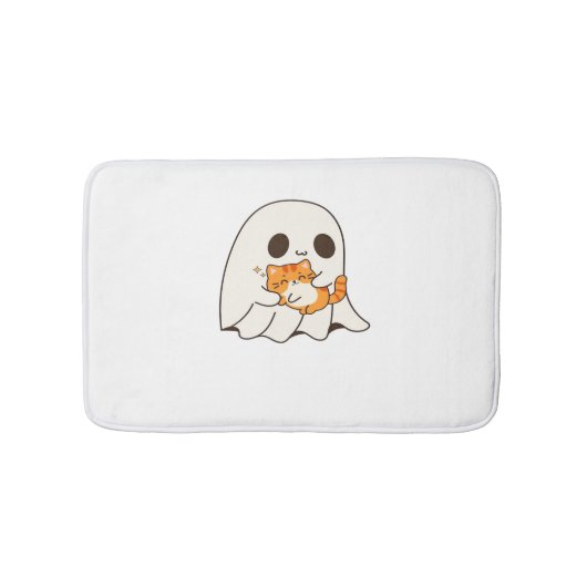 Schattigee geest en kat, Gift Halloween Classic T- Badmat (Voorkant)