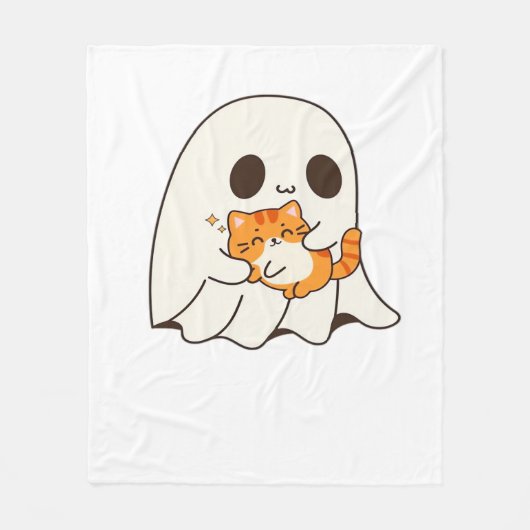 Schattigee geest en kat, Gift Halloween Classic T- Fleece Deken (Voorkant)