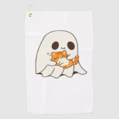 Schattigee geest en kat, Gift Halloween Classic T- Golfhanddoek (Voorkant)