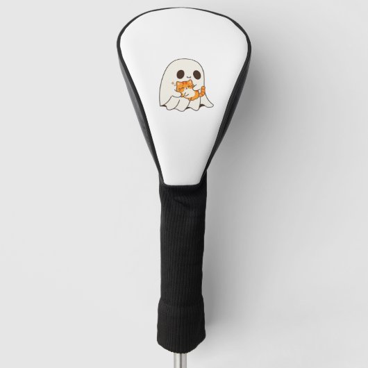 Schattigee geest en kat, Gift Halloween Classic T- Golfheadcover (Voorkant)