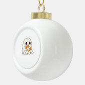 Schattigee geest en kat, Gift Halloween Classic T- Keramische Bal Ornament (Rechts)