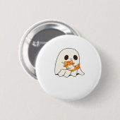 Schattigee geest en kat, Gift Halloween Classic T- Ronde Button 5,7 Cm (Voorkant /achterkant)