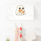 Schattigee geest en kat, Gift Halloween Classic T- Spandoek (Insitu)