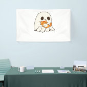 Schattigee geest en kat, Gift Halloween Classic T- Spandoek (Beurs)