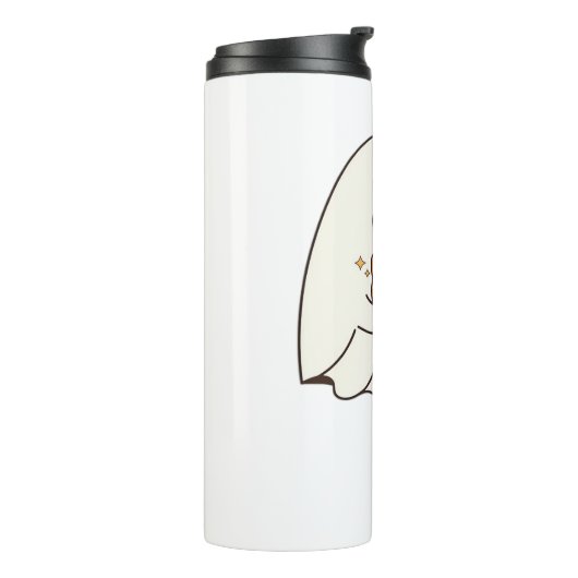 Schattigee geest en kat, Gift Halloween Classic T- Thermosbeker (Gedraaid links)