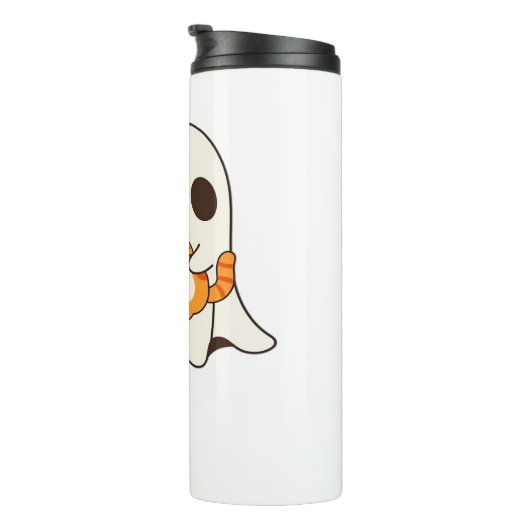 Schattigee geest en kat, Gift Halloween Classic T- Thermosbeker (Geroteerd rechts)