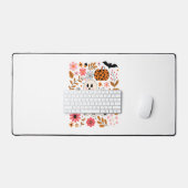 Schattigee geest en pompoen Bloemen Spooky Bureaumat (Keyboard & Muis)
