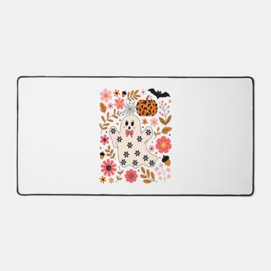 Schattigee geest en pompoen Bloemen Spooky Bureaumat (Voorkant)