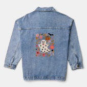 Schattigee geest en pompoen Bloemen Spooky Denim Jacket (Achterkant)