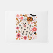 Schattigee geest en pompoen Bloemen Spooky Deurmat (Voorkant)