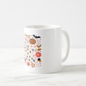 Schattigee geest en pompoen Bloemen Spooky Koffiemok (Voorkant rechts)