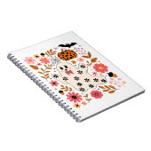 Schattigee geest en pompoen Bloemen Spooky Notitieboek (Rechterzijde)